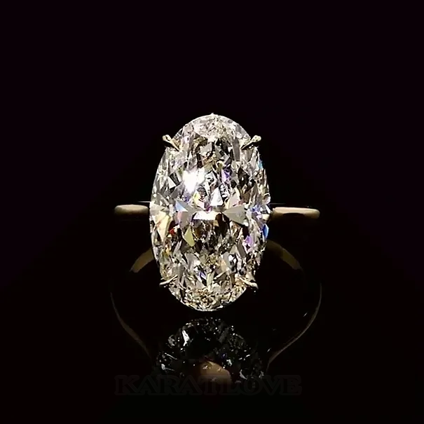 Oval Cut Diamond White Yellow Gold Engagement Ring in Sterling Silver Oval Cut Diamond White Yellow Gold Engagement Ring in Sterling Silver