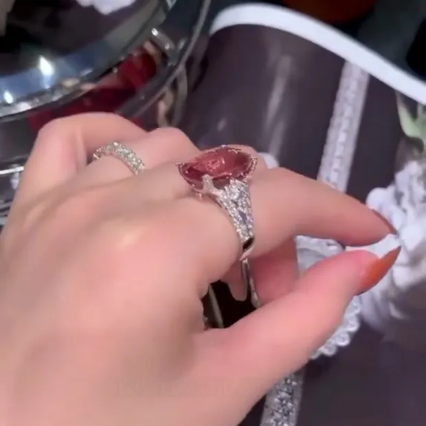 Cushion Cut Garnet Red Art Deco Engagement Ring in 925 Sterling Silver