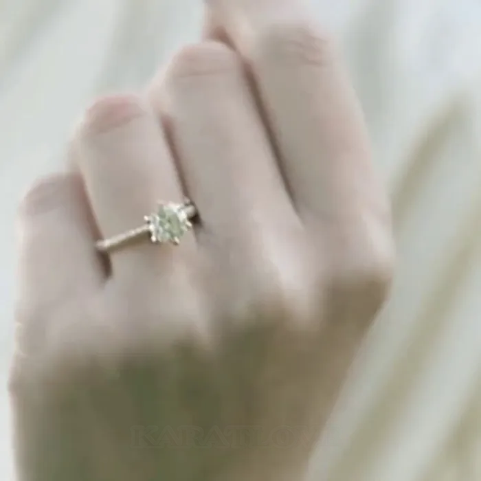 Round Cut Diamond White 925 Sterling Silver Classic Engagement Ring