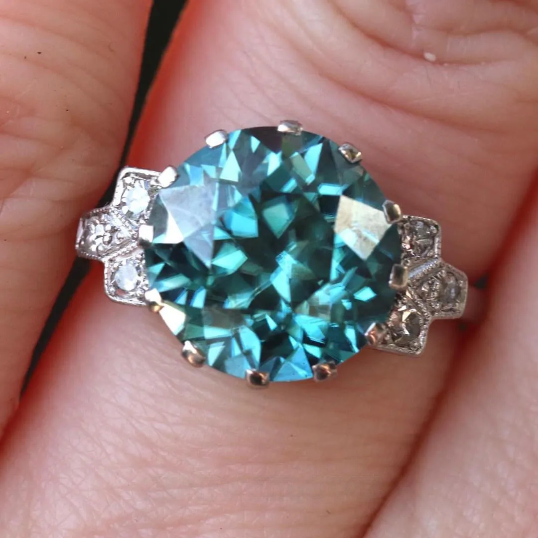 Round Cut Aquamarine Blue 925 Sterling Silver 3-Stone Engagement Ring Round Cut Aquamarine Blue 925 Sterling Silver 3-Stone Engagement Ring