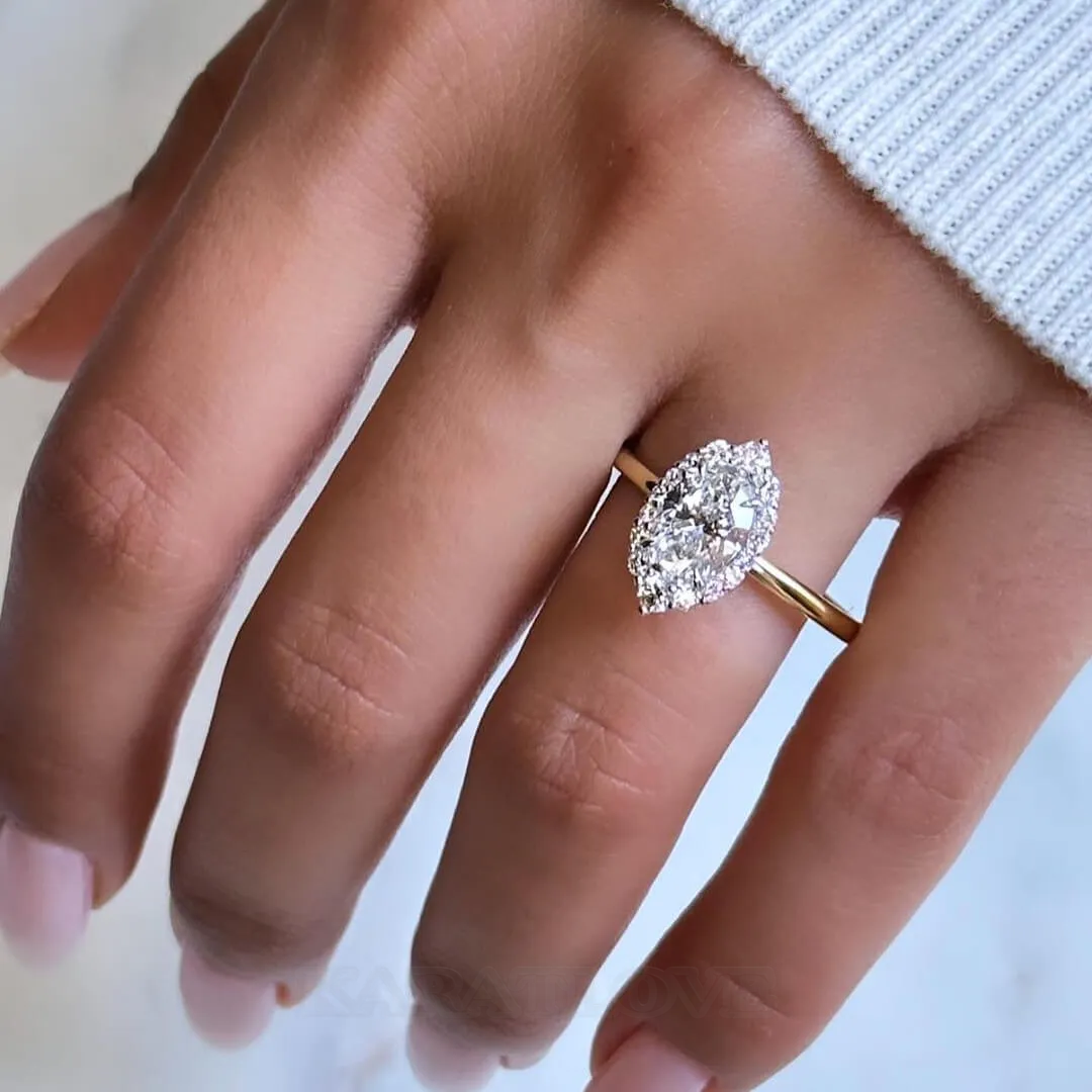Oval Diamond White Sterling Silver Gold Halo Engagement Ring Oval Diamond White Sterling Silver Gold Halo Engagement Ring