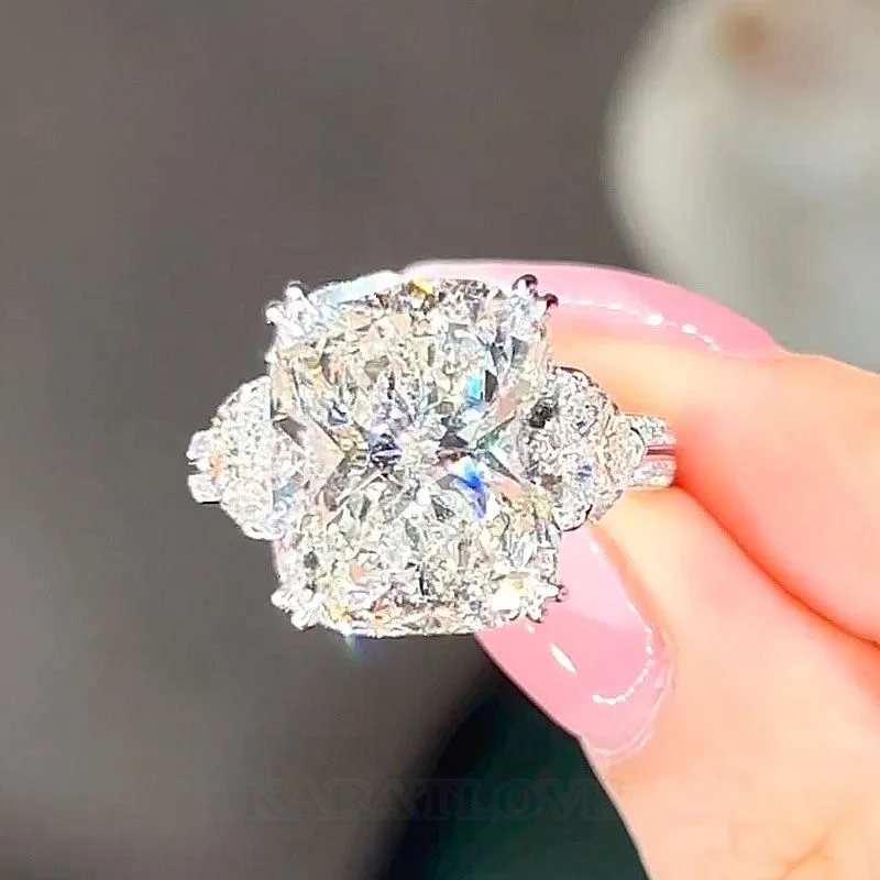 Round Cut Diamond White Sterling Silver 3-Stone Engagement Ring Round Cut Diamond White Sterling Silver 3-Stone Engagement Ring