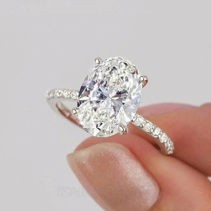 Oval Cut Diamond White Sterling Silver Engagement Ring Oval Cut Diamond White Sterling Silver Engagement Ring