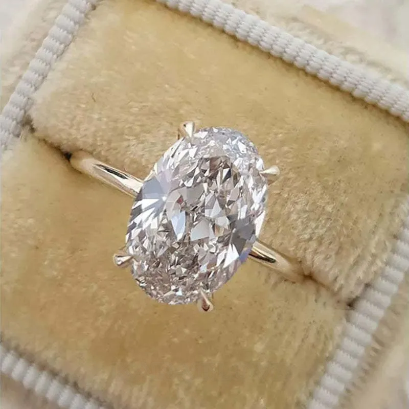 Oval Cut Diamond White Sterling Silver Engagement Ring Oval Cut Diamond White Sterling Silver Engagement Ring