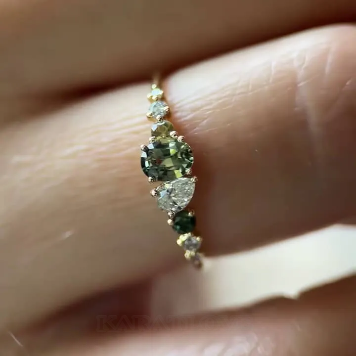 Oval Cut Peridot Green Sterling Silver Yellow Gold Engagement Ring Oval Cut Peridot Green Sterling Silver Yellow Gold Engagement Ring