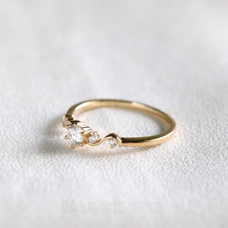 Round Cut Diamond White Sterling Silver Yellow Gold Engagement Ring