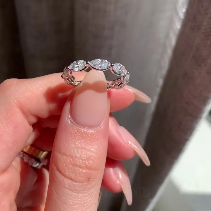 Marquise Cut Diamond White Sterling Silver Engagement Ring Marquise Cut Diamond White Sterling Silver Engagement Ring