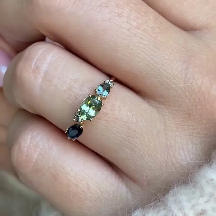 Pear Cut Peridot Green Sterling Silver Yellow Gold Engagement Ring Pear Cut Peridot Green Sterling Silver Yellow Gold Engagement Ring