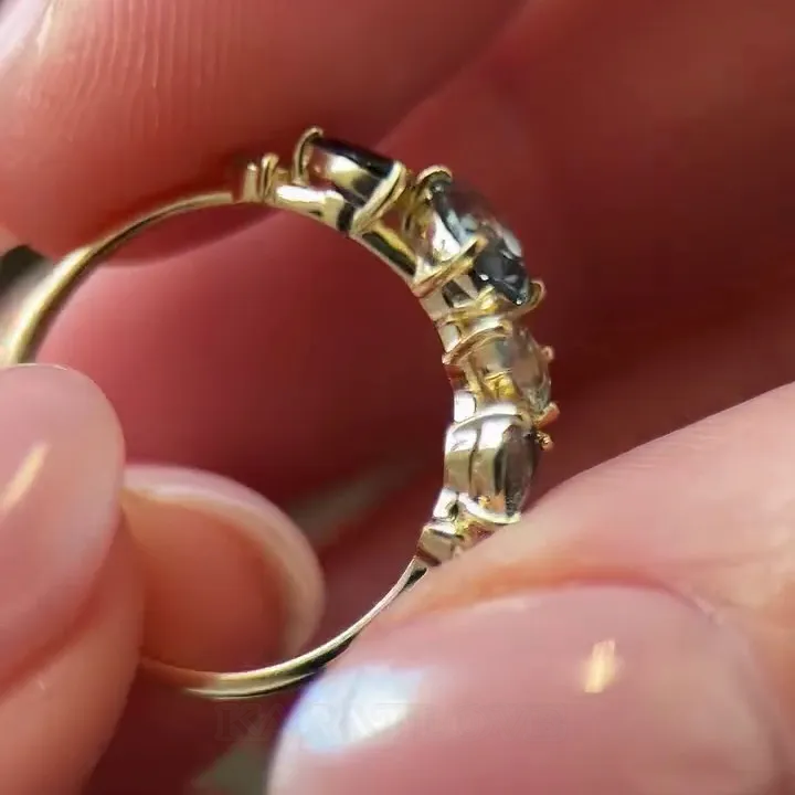 Oval Cut Aquamarine Blue Sterling Silver Yellow Gold Engagement Ring