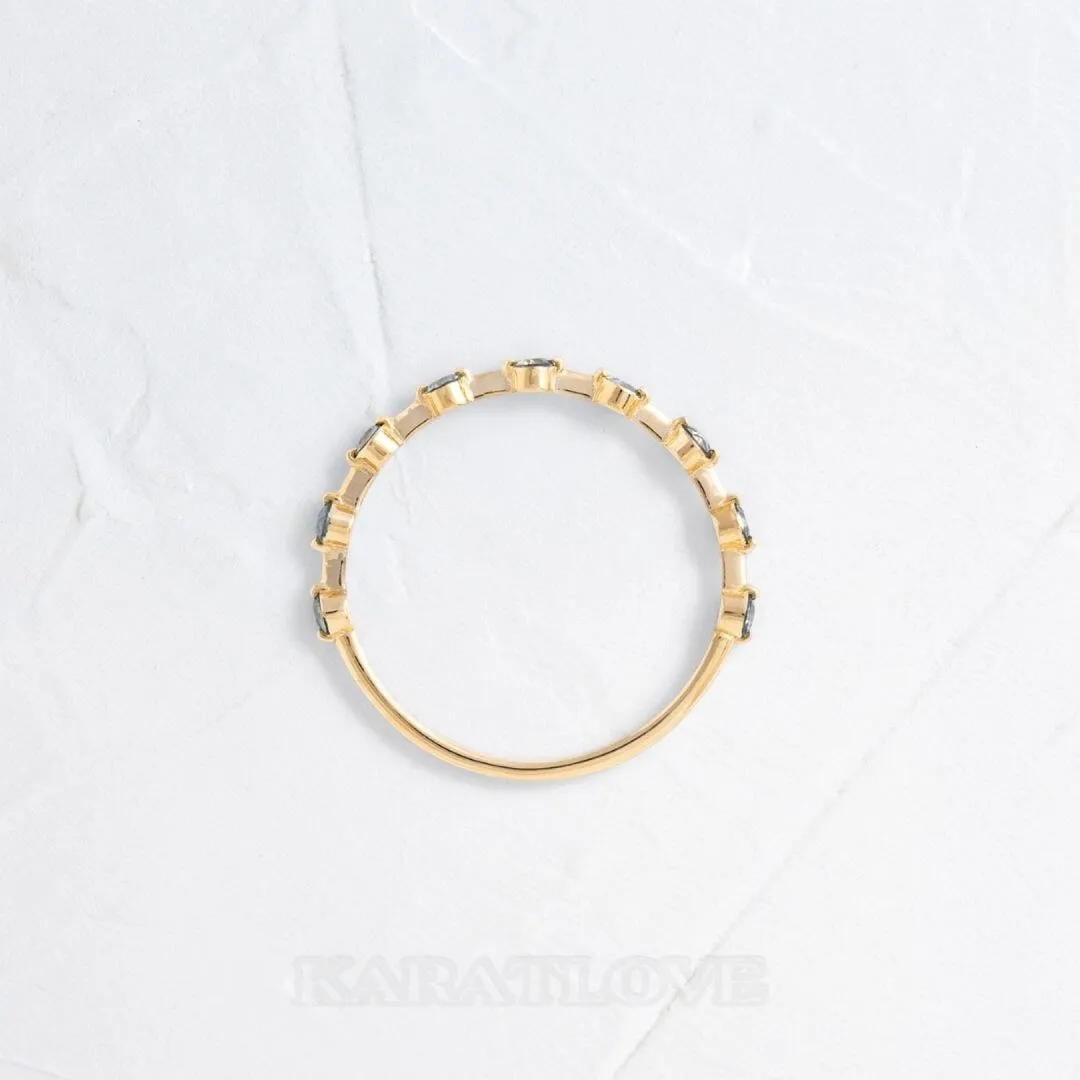 Round Cut Aquamarine Blue Sterling Silver Engagement Ring