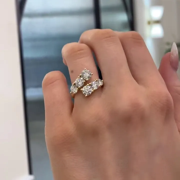 Round Cut Diamond White Sterling Silver Yellow Gold Engagement Ring Round Cut Diamond White Sterling Silver Yellow Gold Engagement Ring