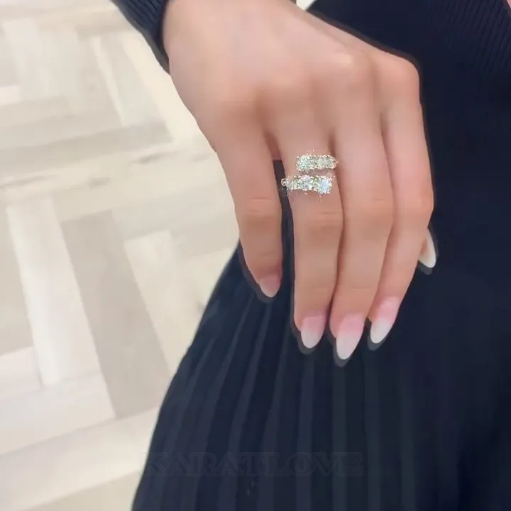 Round Cut Diamond White Sterling Silver Yellow Gold Engagement Ring