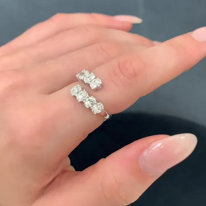 Oval Cut Diamond White Sterling  Engagement Ring