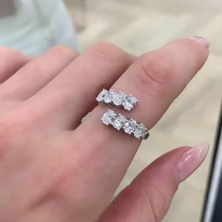 Oval Cut Diamond White Sterling  Engagement Ring