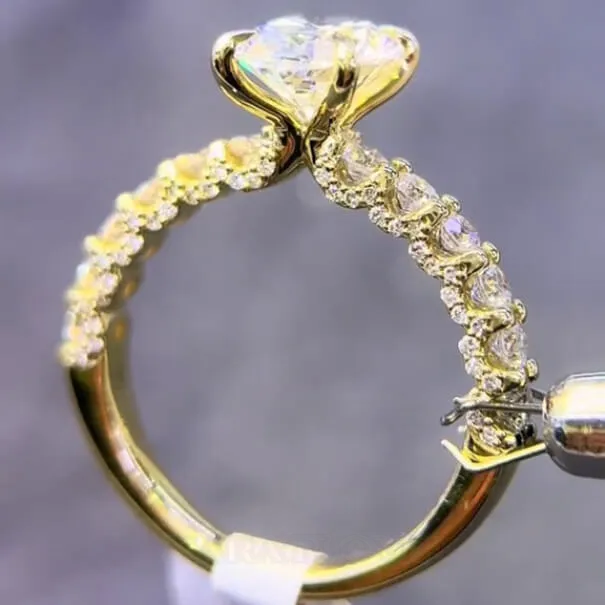 Oval Cut Diamond White Yellow Gold Sterling Silver Engagement Ring Oval Cut Diamond White Yellow Gold Sterling Silver Engagement Ring