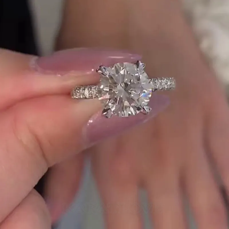 Round Cut Diamond White 925 Sterling Silver Classic Engagement Ring Round Cut Diamond White 925 Sterling Silver Classic Engagement Ring