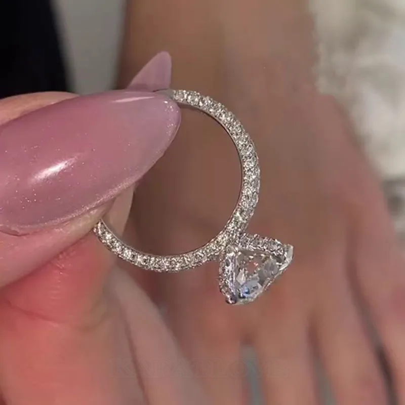 Round Cut Diamond White 925 Sterling Silver Classic Engagement Ring