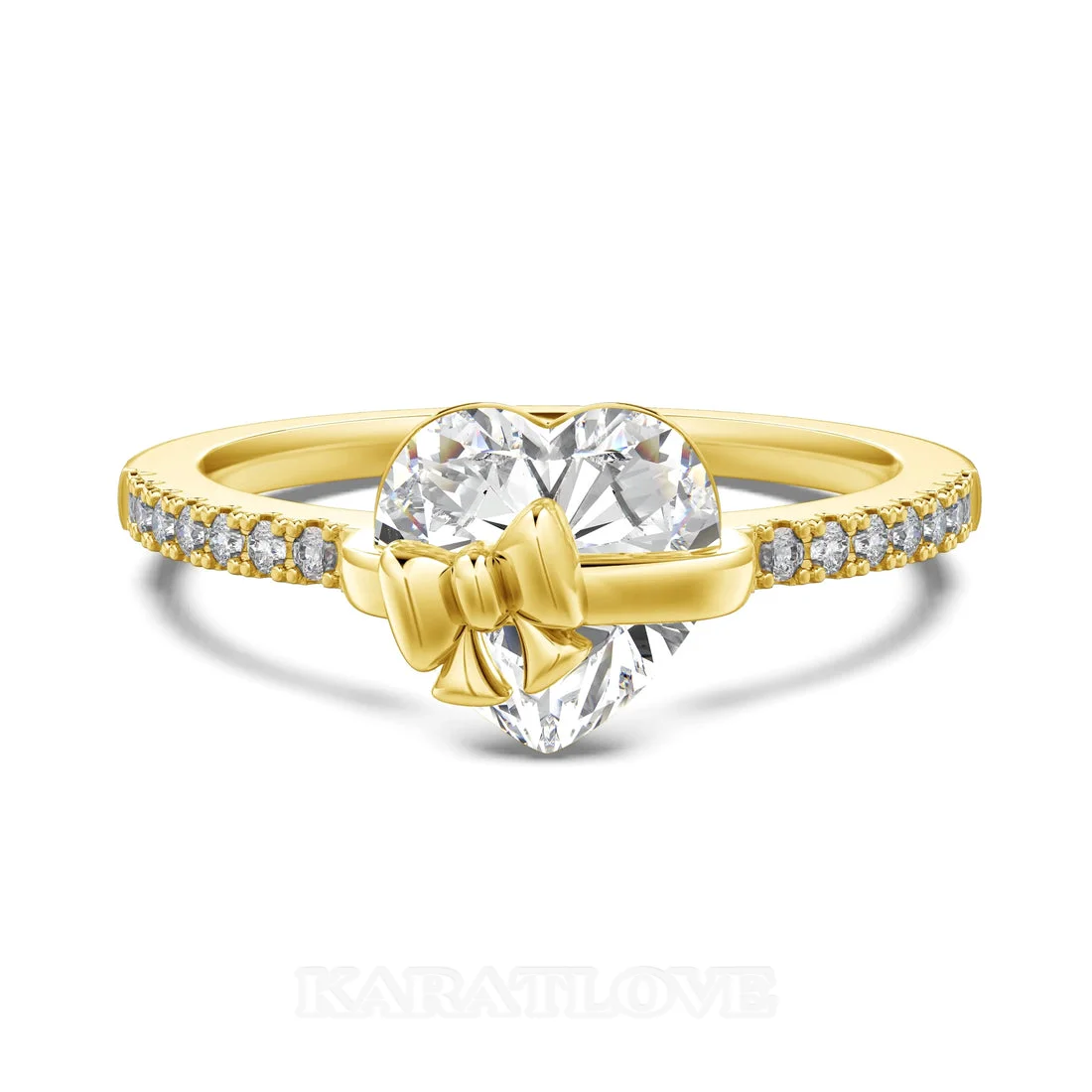 Heart Cut Diamond White Sterling Silver Heart Bow Engagement Ring Heart Cut Diamond White Sterling Silver Heart Bow Engagement Ring