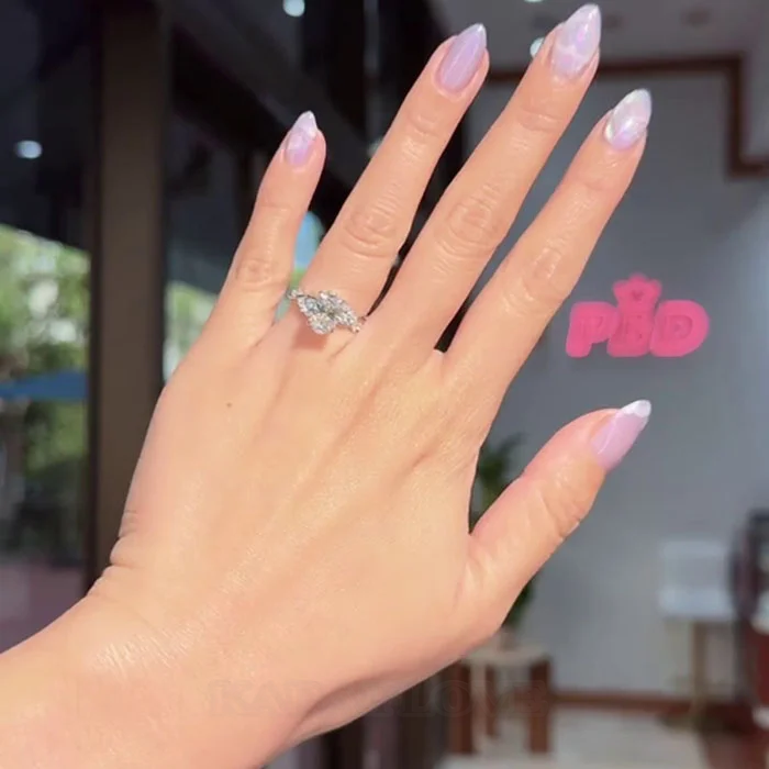 Oval Cut Diamond White 925 Sterling Silver Engagement Ring