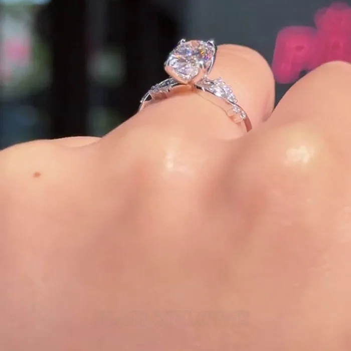 Oval Cut Diamond White 925 Sterling Silver Engagement Ring