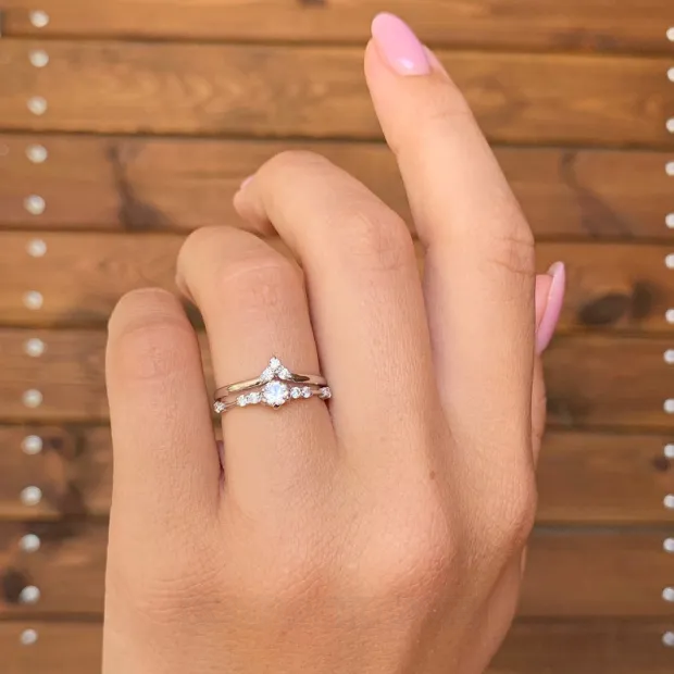 Round Cut Diamond White Classic 925 Sterling Silver Ring Set Round Cut Diamond White Classic 925 Sterling Silver Ring Set