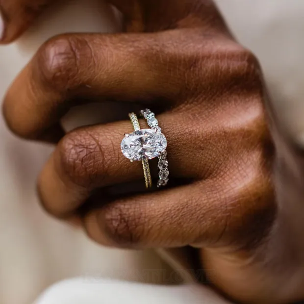 Oval Cut Diamond White Classic Yellow Gold 925 Sterling Silver Ring Set Oval Cut Diamond White Classic Yellow Gold 925 Sterling Silver Ring Set