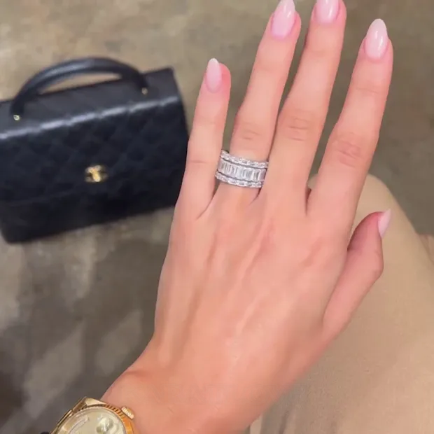 Emerald Cut Diamond White 3-Piece 925 Sterling Silver Band Ring Set