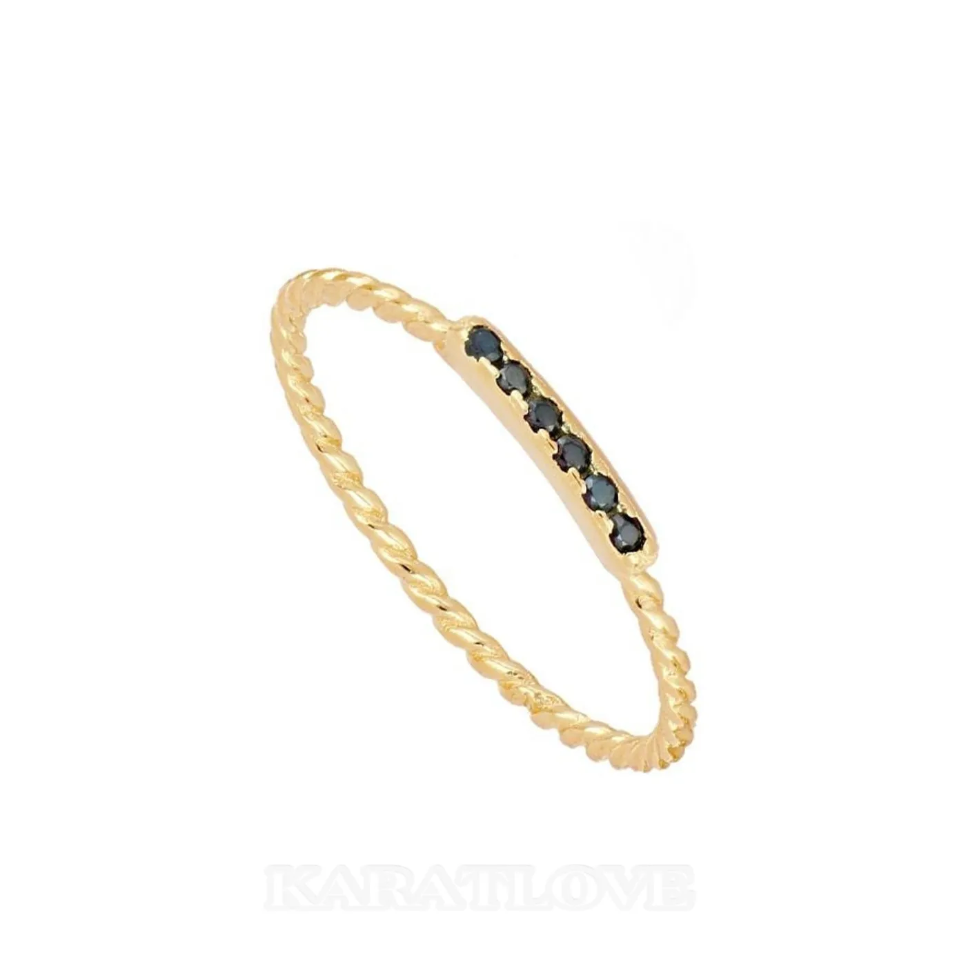 Baguette Cut Fancy Black 925 Sterling Silver Yellow Gold 4-piece Stackable Minimalist Ring Set