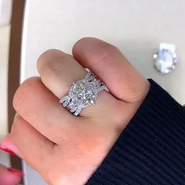 Marquise Cut Diamond White Sterling Silver 3-Stone Ring Set Marquise Cut Diamond White Sterling Silver 3-Stone Ring Set