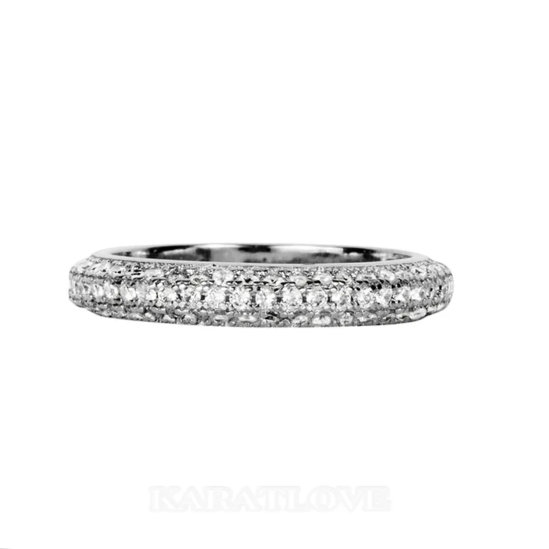 Radiant Cut Diamond White Sterling Silver 3-Stone Ring Set