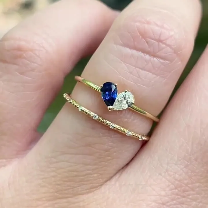 Pear Cut Sapphire Blue Diamond White Sterling Silver Yellow Gold Heart Bridal Sets Pear Cut Sapphire Blue Diamond White Sterling Silver Yellow Gold Heart Bridal Sets