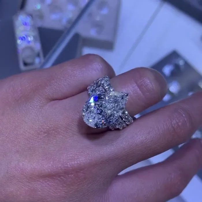 Pear Cut Diamond White 925 Sterling Silver 3-Piece Wedding Ring Set