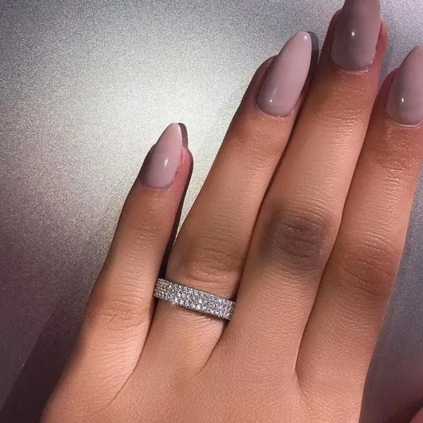Diamond White Round Cut 925 Sterling Silver Band