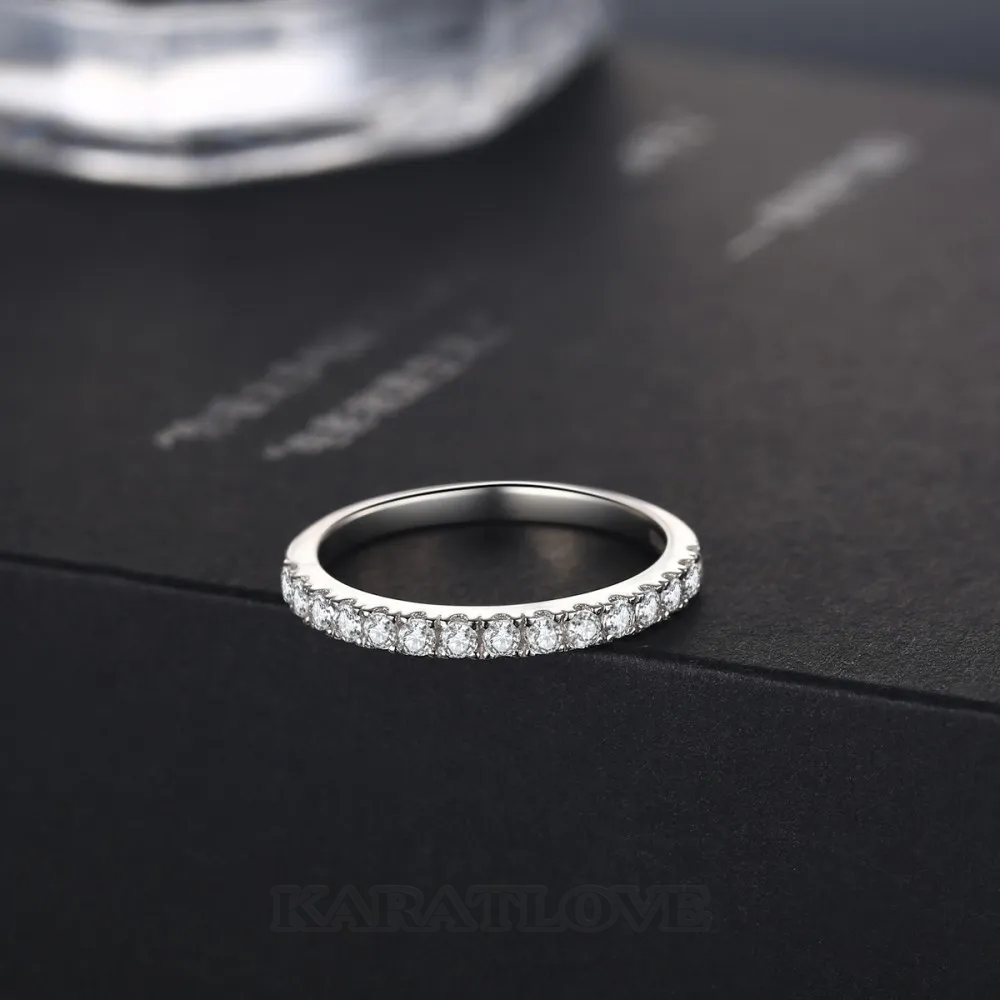Diamond White Round Cut 925 Sterling Silver Band