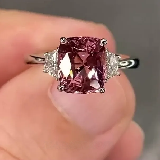 Radiant Cut Garnet Red 3-Stone Engagement Rings in 925 Sterling Silver Radiant Cut Garnet Red 3-Stone Engagement Rings in 925 Sterling Silver