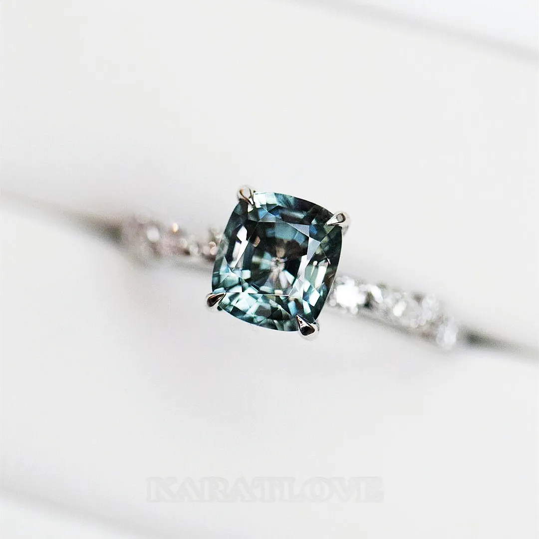 Radiant Cut Aquamarine Blue 925 Sterling Silver Engagement Ring Radiant Cut Aquamarine Blue 925 Sterling Silver Engagement Ring