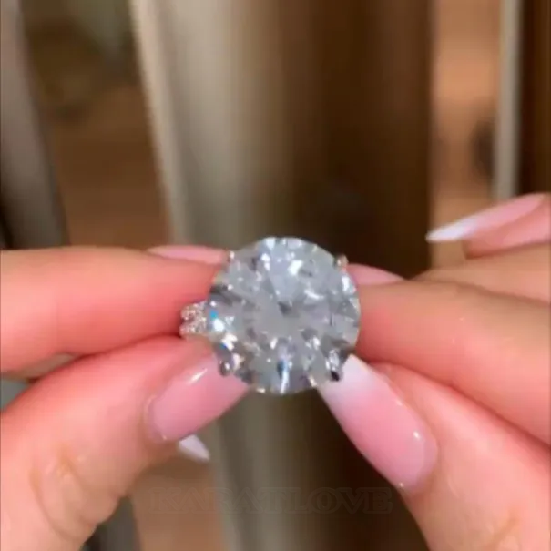 Diamond White Round Cut 925 Sterling Silver Engagement Ring