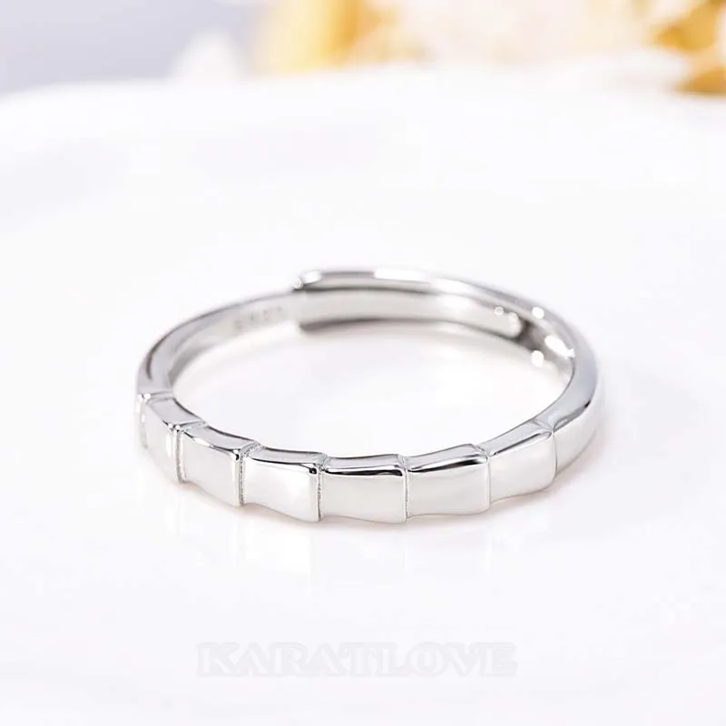 Round Diamond White Sterling Silver Couple Rings