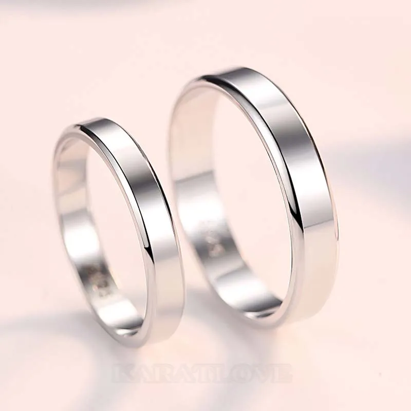Simple Sterling Silver Couple Rings