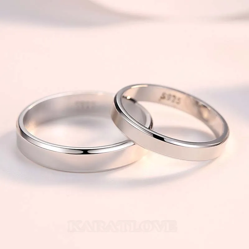 Simple Sterling Silver Couple Rings