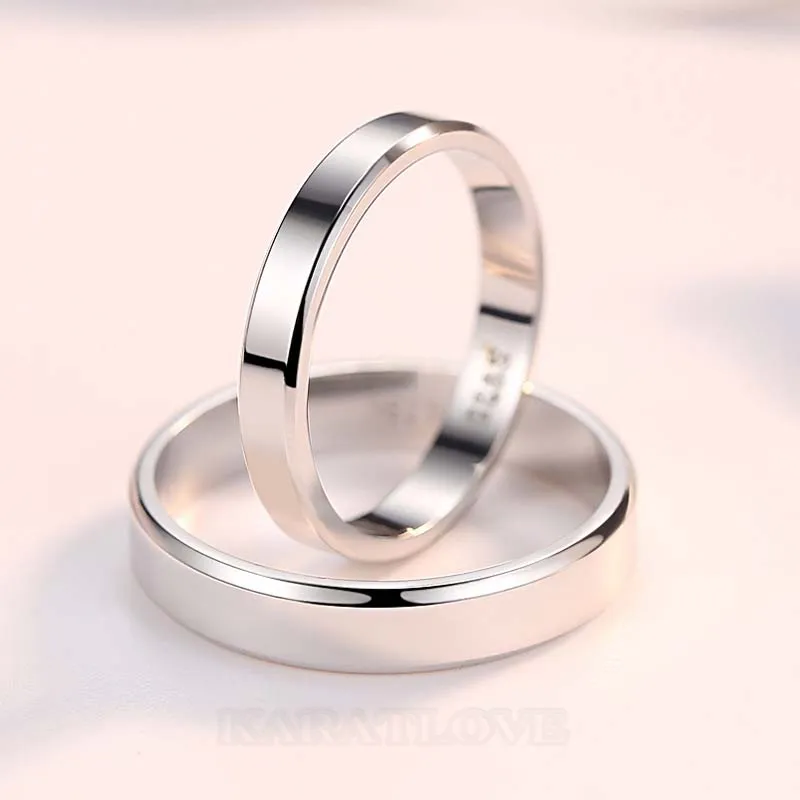 Simple Sterling Silver Couple Rings