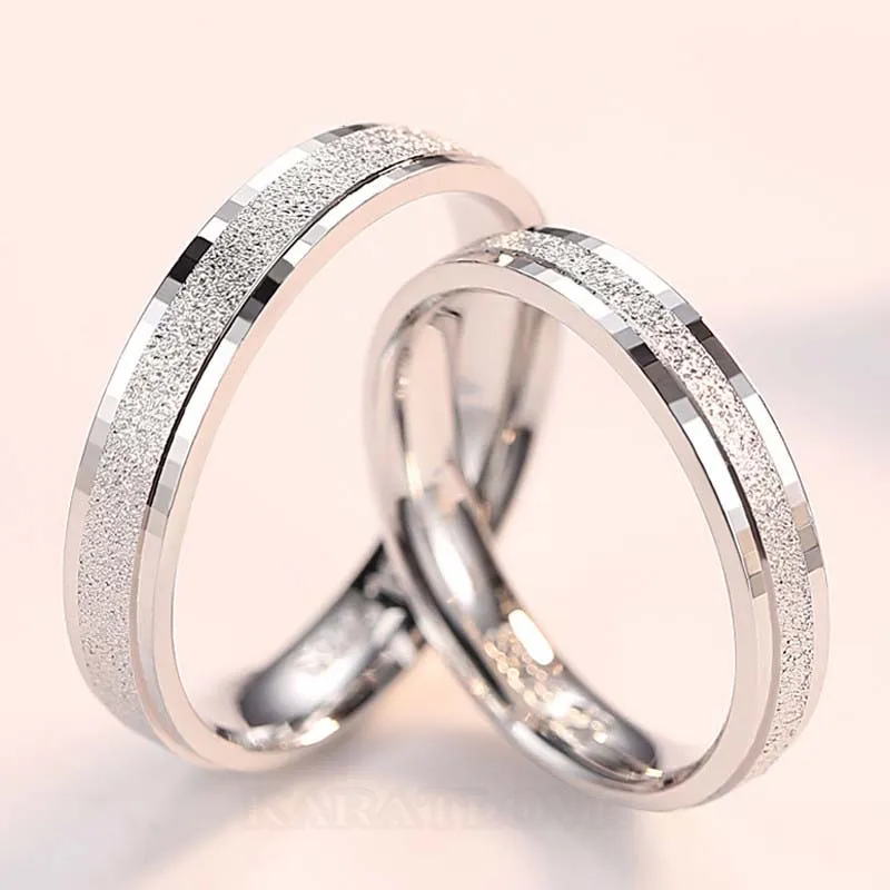 Scrub Sterling Silver Couple Rings Scrub Sterling Silver Couple Rings