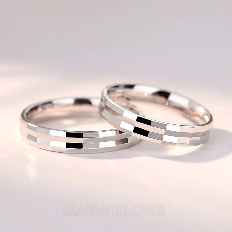 Shining Sterling Silver Couple Rings
