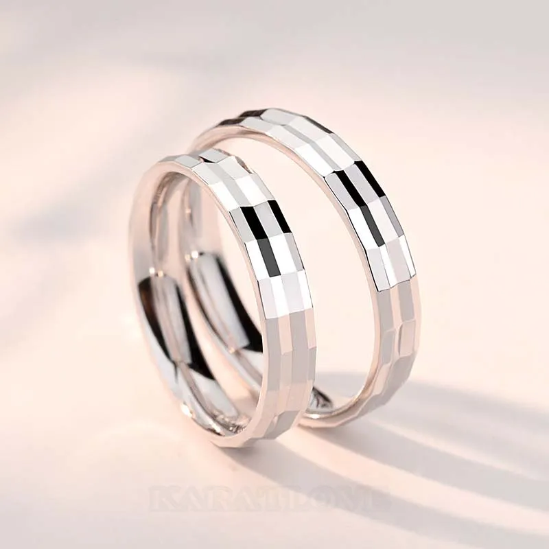 Shining Sterling Silver Couple Rings