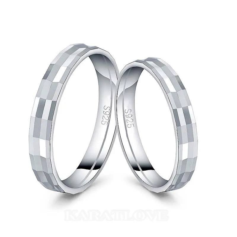Shining Sterling Silver Couple Rings