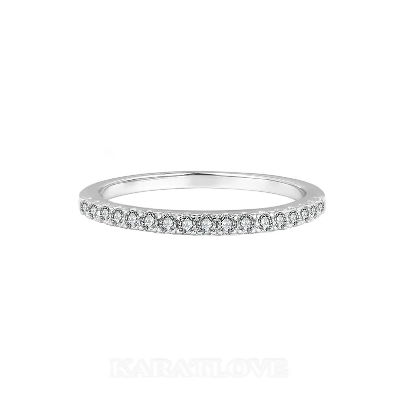 Round Cut Moissanite Diamond White 925 Sterling Silver Wedding Band Round Cut Moissanite Diamond White 925 Sterling Silver Wedding Band