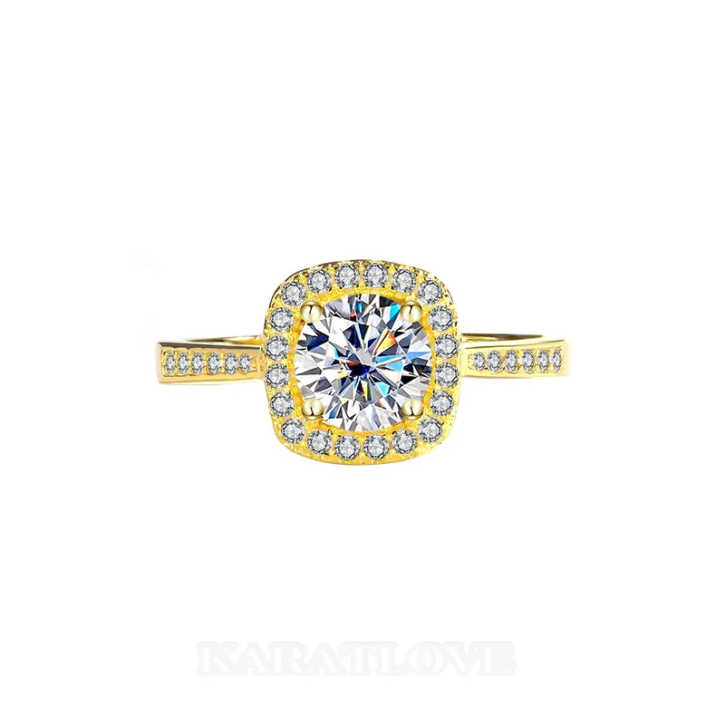 Round Cut Moissanite Diamond White Yellow Gold 925 Sterling Silver Halo Engagement Ring Round Cut Moissanite Diamond White Yellow Gold 925 Sterling Silver Halo Engagement Ring