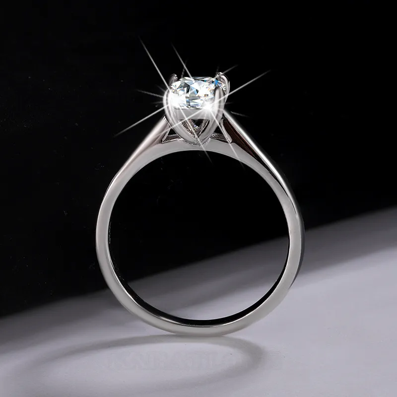 Radiant Cut Moissanite Diamond White 925 Sterling Silver Solitaire Engagement Ring