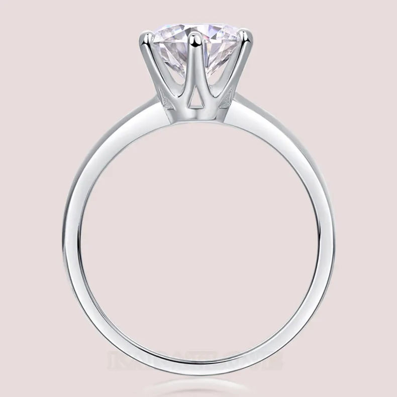 Round Cut Moissanite Diamond White 925 Sterling Silver Solitaire Engagement Ring