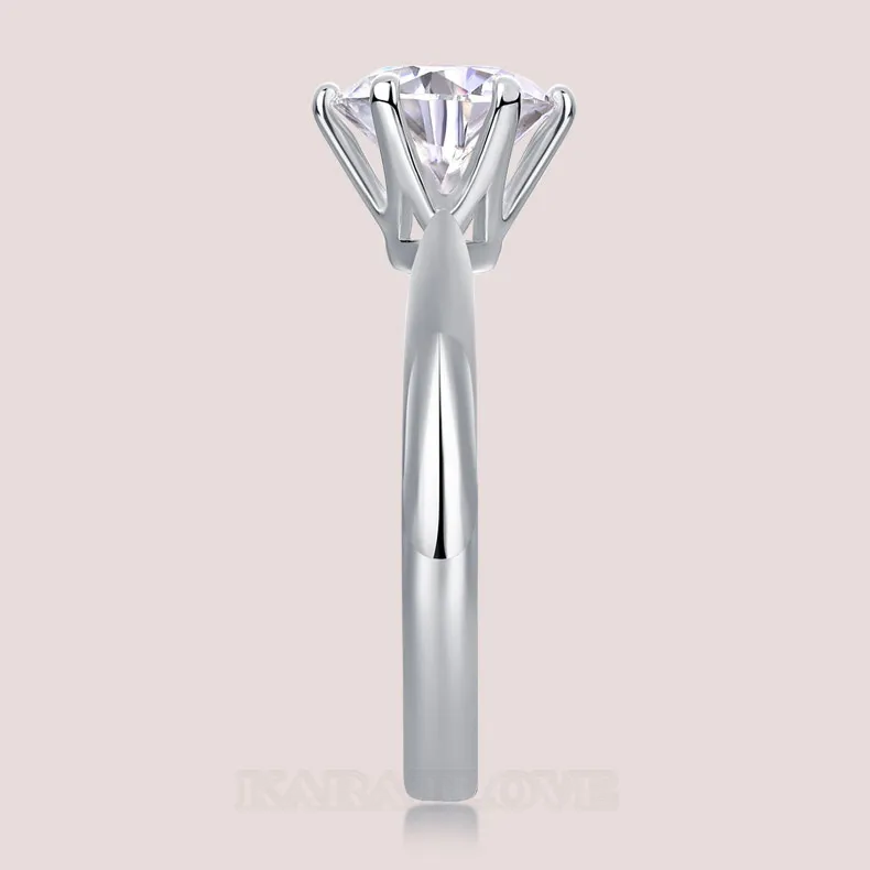 Round Cut Moissanite Diamond White 925 Sterling Silver Solitaire Engagement Ring